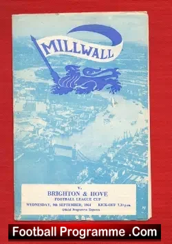 Millwall v Brighton 1964 - football programme