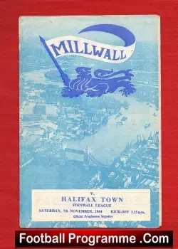 Millwall v Halifax Town 1964 - football programme