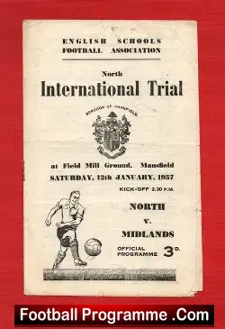 North v Midlands 1957 – SchoolBoys Football Match at Mansfield 1