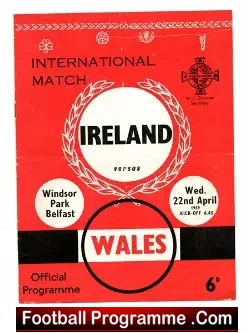 Northern Ireland v Wales 1959 – Windsor Park – Belfast