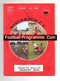 Northwood v Chertsey Town 1992 – Multi Autographed SIGNED