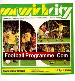 Norwich City v Manchester United 1978