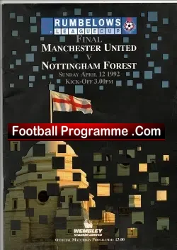 Nottingham Forest v Manchester United 1992 - Cup Final - football programme