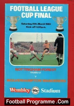 Nottingham Forest v Wolves 1980 - League Cup Final - football programme
