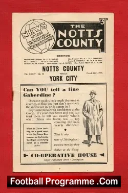 Notts County v York City 1955