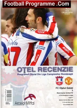 Otelul Galati v Manchester United 2011 - Romanian - football programme