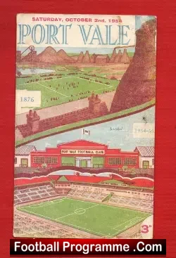 Port Vale v Blackburn Rovers 1954 - football programme
