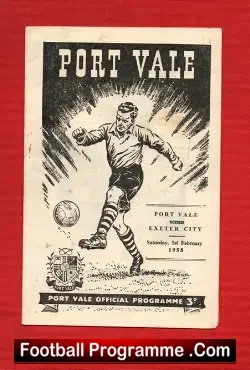 Port Vale v Exeter City 1958 - football programme