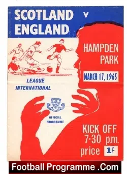 Scotland v England 1965 - football programme