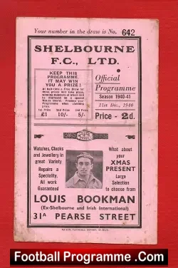 Shelbourne v Brideville 1940 – Ireland 1940s Football Programme