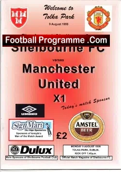 Shelbourne v Manchester United 1999 – Tolka Park Dublin Ireland