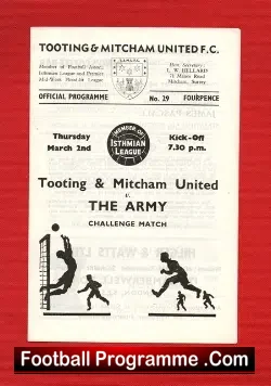 Tooting Mitcham United v The Army 1967