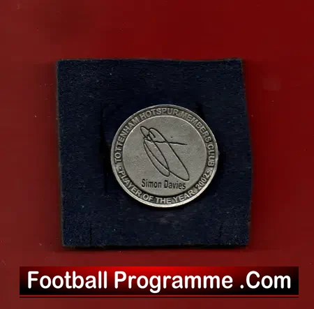 Tottenham Simon Davies Player Of The Year Football Medal – 2002