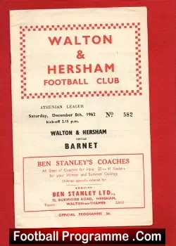 Walton Hersham v Barnet 1962