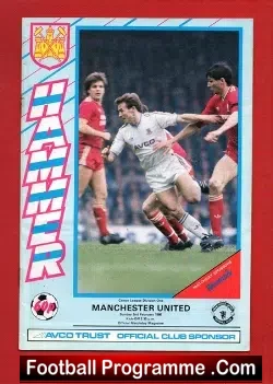 West Ham United v Manchester United 1986 - football programme