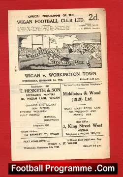 Wigan Rugby v Workington Town 1948