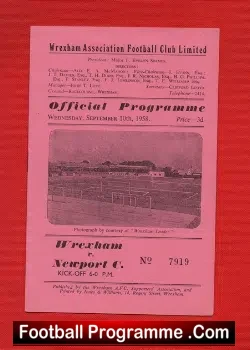Wrexham v Newport County 1958
