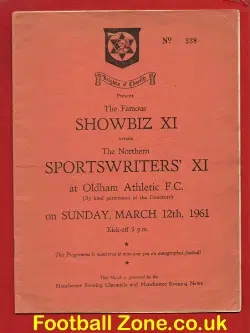 Famous Showbiz X1 v Sports Writers X1 1961 at Oldham
