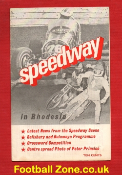Rhodesia Speedway Programme 1972 – Salisbury Monarchs v Bulawayo
