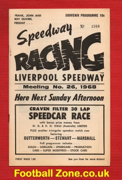Australia Speedway 1968 Liverpool Speedway Racing Meeting