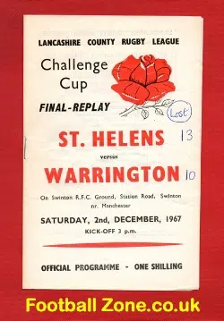 St Helens Rugby v Warrington 1967 - Challenge Cup Final Replay