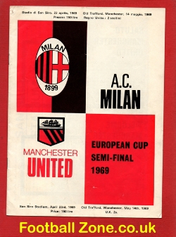 AC Milan v Manchester United 1969 – Semi Final Italy
