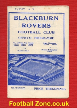 Blackburn Rovers v Oldham Athletic 1954