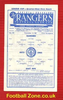 Glasgow Rangers v East Fife 1961