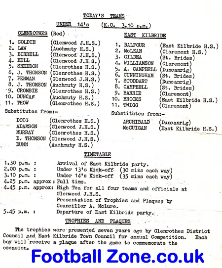 Glenrothes v East Kilbride 1972 - Schoolboys Match