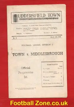 Huddersfield Town v Middlesbrough 1948