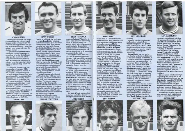 Johnny Price Select v Mike Summerbee Select 1986 – AT Stockport