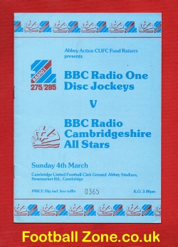 BBC Radio One DJ’s v Cambridge All Stars 1984 – Grangehill
