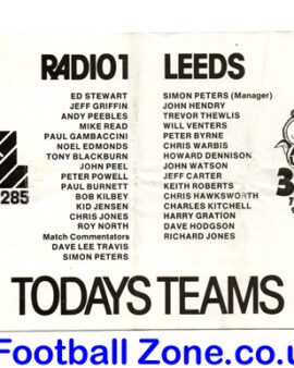 BBC Radio One v Radio Leeds 1979 – at Elland Road John Peel