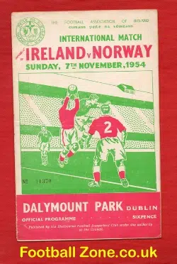 Ireland v Norway 1954 – Dalymount Park Dublin