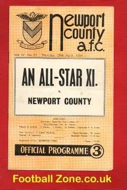 Doug Hayward Testimonial Benefit Match Newport County 1954