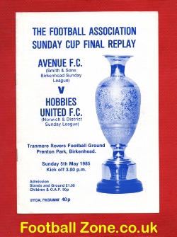 Avenue v Hobbies United 1985 – Sunday Cup Final Replay Tranmere