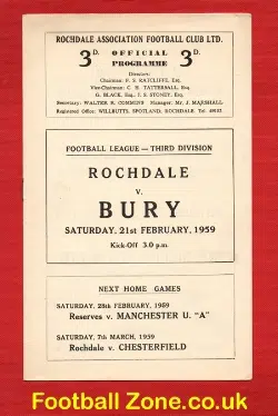 Rochdale v Bury 1959