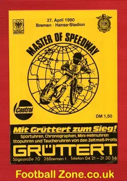 Germany Speedway Programme 1980 - Hansa Stadion