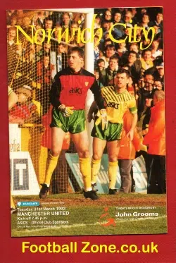 Norwich City v Manchester United 1992