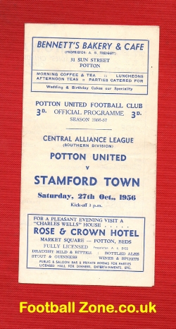 Potton United v Stamford Town 1956
