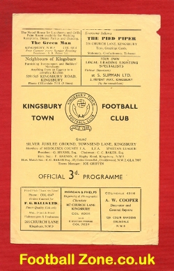 Kingsbury Town v London University 1950s