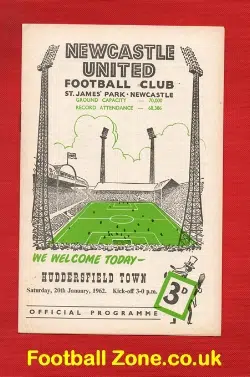 Newcastle United v Huddersfield Town 1962