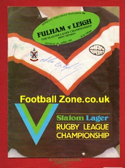 Fulham Rugby v Leigh 1982 – Multi Signed Autographs