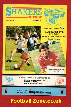 Bury v Manchester United 1987 – League Cup Match at Old Trafford