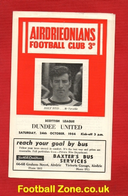 Airdrieonians Airdrie v Dundee United 1964
