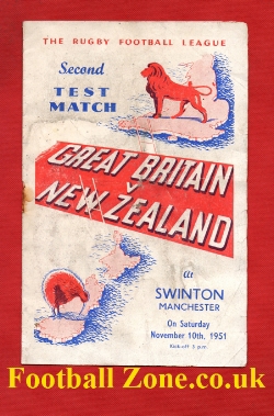 Great Britain Rugby v New Zealand 1951 – at Swinton