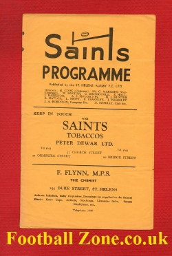 St Helens Rugby v Oldham 1954