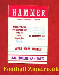 West Ham United v Fiorentina 1975 - Anglo Italian Cup Final