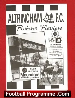 Altrincham v Manchester United 1991 – Pre Season Friendly Match