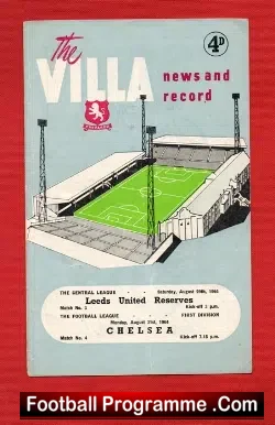 Aston Villa v Chelsea 1964 - football programme